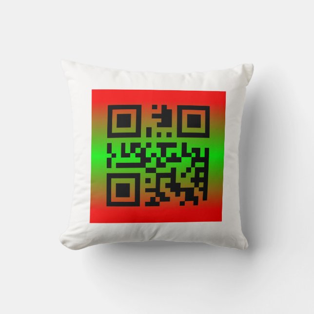 QR Code® Sprichwort: GLÜCKLICH KWANZAA Kissen (Vorderseite)