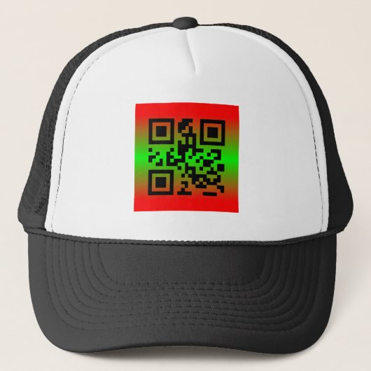 QR-Code®-Sprichwort: HAPPY HOLIDAYS Truckerkappe (Vorderseite)