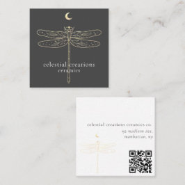 QR Code Square Business Card für Celestial Dragonf Quadratische Visitenkarte