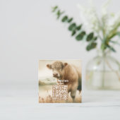 QR Code Square Business Cards Quadratische Visitenkarte (Stehend Vorderseite)