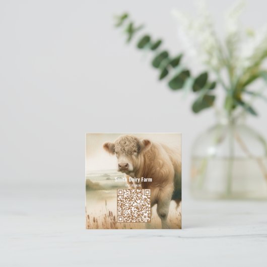 QR Code Square Business Cards Quadratische Visitenkarte (Stehend Vorderseite)