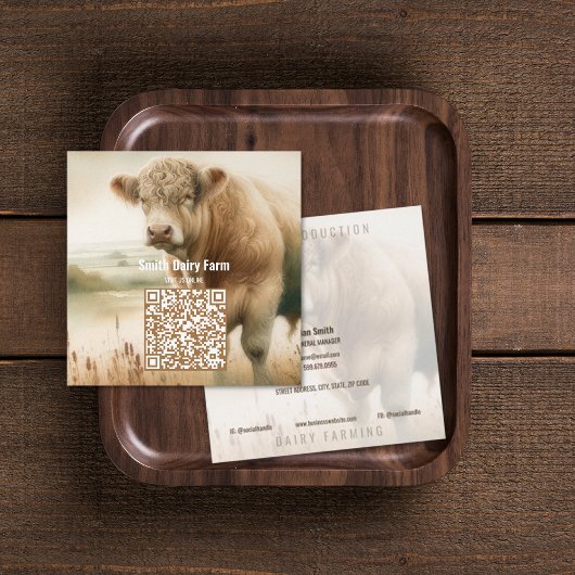 QR Code Square Business Cards Quadratische Visitenkarte