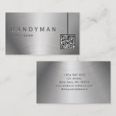 Qr Code Stainless Steel Handyman Business Card Visitenkarte (Vorne/Hinten)