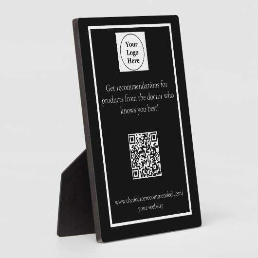 QR Code Stand Plaque Fotoplatte (Seite)