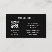 QR-Code | Steel Monogram Visitenkarte (Rückseite)