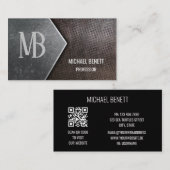 QR-Code | Steel Monogram Visitenkarte (Vorne/Hinten)