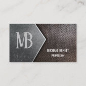 QR-Code | Steel Monogram Visitenkarte (Vorderseite)