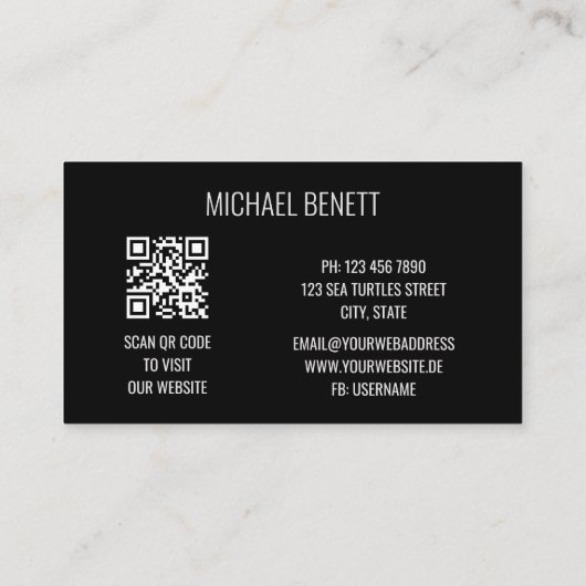 QR-Code | Steel Wall Monogram Visitenkarte (Rückseite)