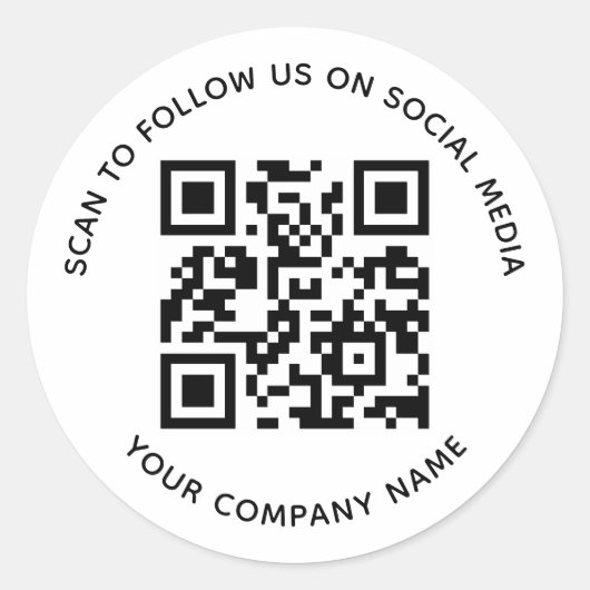QR-Code-Sticker für soziale Medien scannen, um uns Runder Aufkleber (Vorderseite)