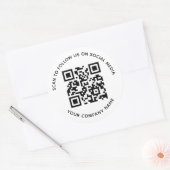 QR-Code-Sticker für soziale Medien scannen, um uns Runder Aufkleber (Umschlag)