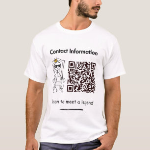 Qr Code Stickman T - Shirt - Scan to Meet a Legend