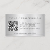 QR-Code Stilvoll Silver Gray Color Gradient Classy Visitenkarte (Rückseite)