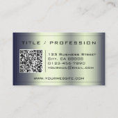 QR-Code Stilvolle dunkle Aquamarine Farbendarstell Visitenkarte (Rückseite)