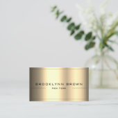 QR-Code Stilvolle dunkle Gold Farbenauszeichnung Visitenkarte (Stehend Vorderseite)