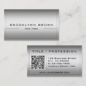 QR-Code Stilvolle dunkle Silber Farbe Farbe Farbsc Visitenkarte (Vorne/Hinten)