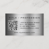 QR-Code Stilvolle dunkle Silber Farbe Farbe Farbsc Visitenkarte (Rückseite)