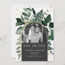 QR-Code Stilvolle Hochzeit des grauen botanischen Save The Date