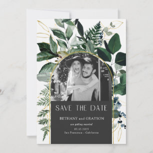 QR-Code Stilvolle Hochzeit des grauen botanischen  Save The Date