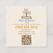 QR Code Stilvolle Lehrer für moderne Bildung Quadratische Visitenkarte (Rückseite)