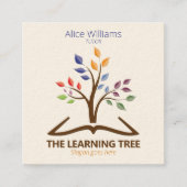 QR Code Stilvolle Lehrer für moderne Bildung Quadratische Visitenkarte (Vorderseite)