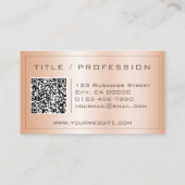 QR-Code Stilvolle Rose Gold Farbschimmer Visitenkarte (Rückseite)