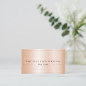 QR-Code Stilvolle Rose Gold Farbschimmer Visitenkarte (Stehend Vorderseite)