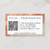 QR-Code Stilvolle Rose Gold Luminous Glitzer Klass Visitenkarte (Rückseite)