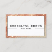 QR-Code Stilvolle Rose Gold Luminous Glitzer Klass Visitenkarte (Vorderseite)