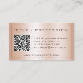 QR-Code Stilvolle Rose Goldener Farbenschimmer Visitenkarte (Rückseite)