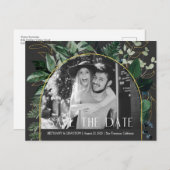 QR-Code, Stilvolles Modernes Botanisches Foto rett Ankündigungspostkarte (Vorne/Hinten)