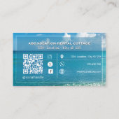 QR-Code Strand Elegante Spa Reise Visitenkarte (Rückseite)