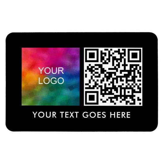 QR-Code-Strichcode-Vorlage für Firmenlogo Magnet (Horizontal)