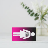 qr Code-Strichmännchen Visitenkarte (Stehend Vorderseite)