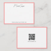 QR Code Stylish Modern Handwritten Script Name Mitteilungskarte (Vorne/Hinten)
