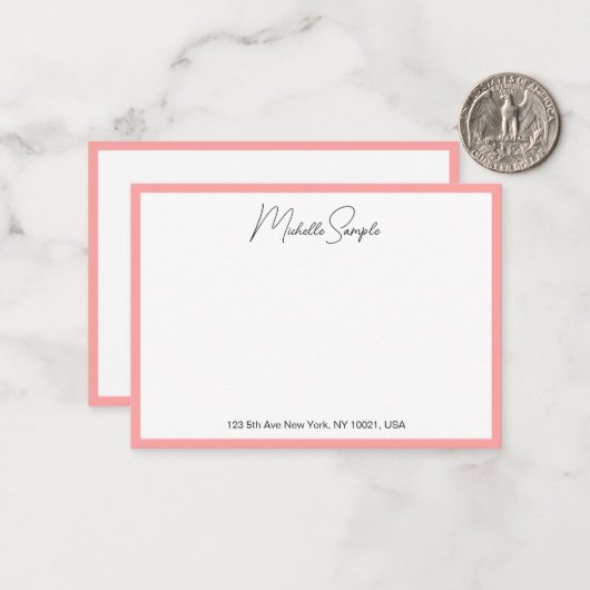 QR Code Stylish Modern Handwritten Script Name Mitteilungskarte (Vorderseite/Rückseite Beispiel)