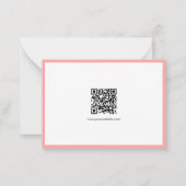 QR Code Stylish Modern Handwritten Script Name Mitteilungskarte (Rückseite)