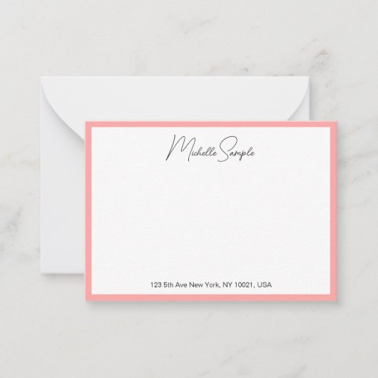 QR Code Stylish Modern Handwritten Script Name Mitteilungskarte (Vorderseite)