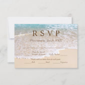 QR Code Summer Ocean Waves Tropical Beach Wedding RSVP Karte (Vorderseite)