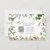 QR Code Summer Wildblume Watercolor Wedding RSVP (Rückseite)