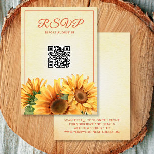QR-Code Sunflower Wedding RSVP-Karte RSVP Karte