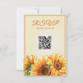 QR-Code Sunflower Wedding RSVP-Karte RSVP Karte (Vorderseite)