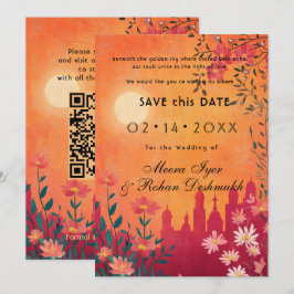 QR-Code Sunset Serenade Wedding Save The Date