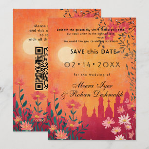 QR-Code Sunset Serenade Wedding Save The Date