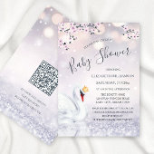 QR-Code | Swan Princess Mauve | Babydusche Einladung