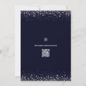QR-Code Sweet 16 Silber Schrift Navy Wasserfarben Einladung (Rückseite)