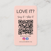 Qr-Code-Symbol für Facebook-Instagramme speichern  Visitenkarte (Vorderseite)