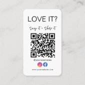 Qr-Code-Symbol für Facebook-Instagramme speichern Visitenkarte (Vorderseite)