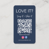 Qr-Code-Symbol für Facebook-Instagramme speichern Visitenkarte (Vorderseite)