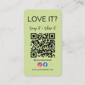 Qr-Code-Symbol für Facebook-Instagramme speichern  Visitenkarte (Vorderseite)