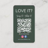 Qr-Code-Symbol für Facebook-Instagramme speichern Visitenkarte (Vorderseite)